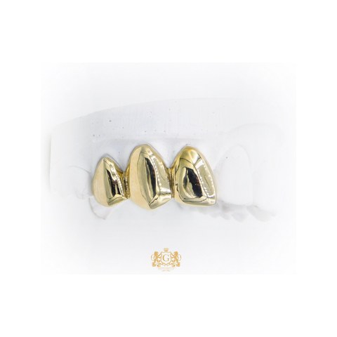 3 Gold Teeth Piece custom gold grillz