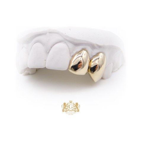 Two Gold Teeth Piece custom gold grillz